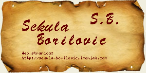 Sekula Borilović vizit kartica
